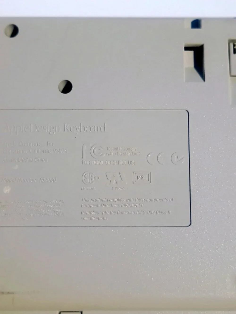 Vintage Apple Design Keyboard M2980 [Untested]